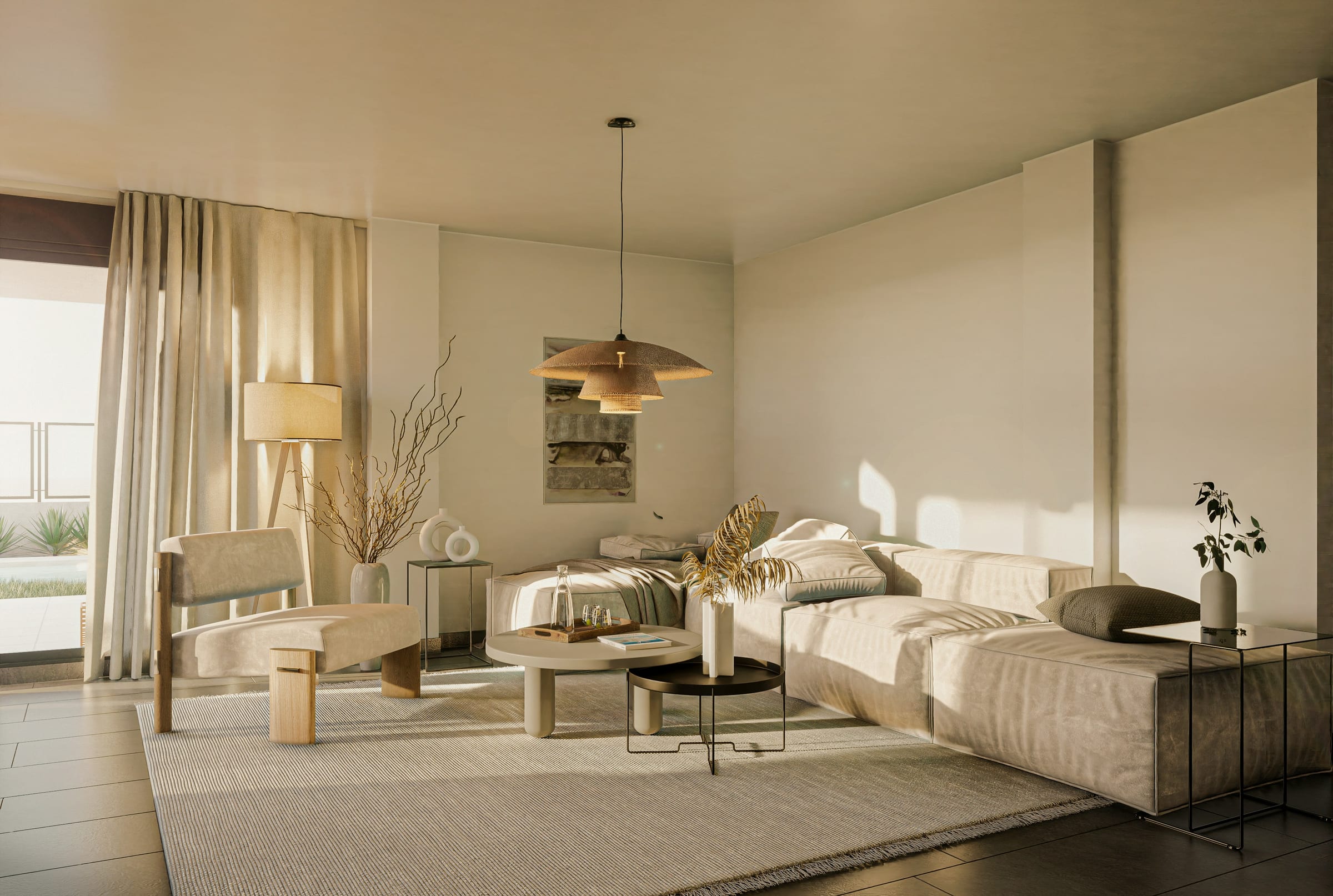 Sunlit living room